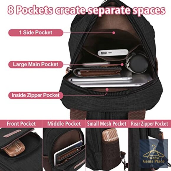 Convertible Mini Backpack Purse Fits 11-Inch Tablet Lightweight Daypack